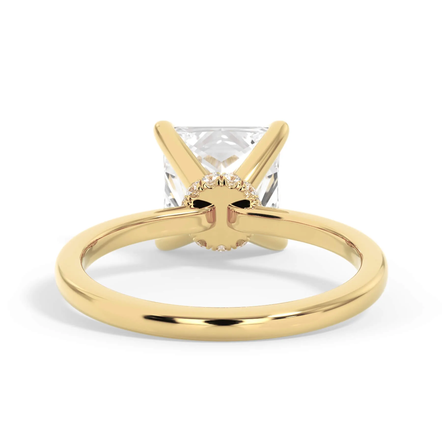 Under Halo Diamond Wrap Engagement Ring - Yellow Gold Wrap