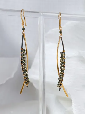 Vannucci Mix Metal Pyrite Swoop Earring