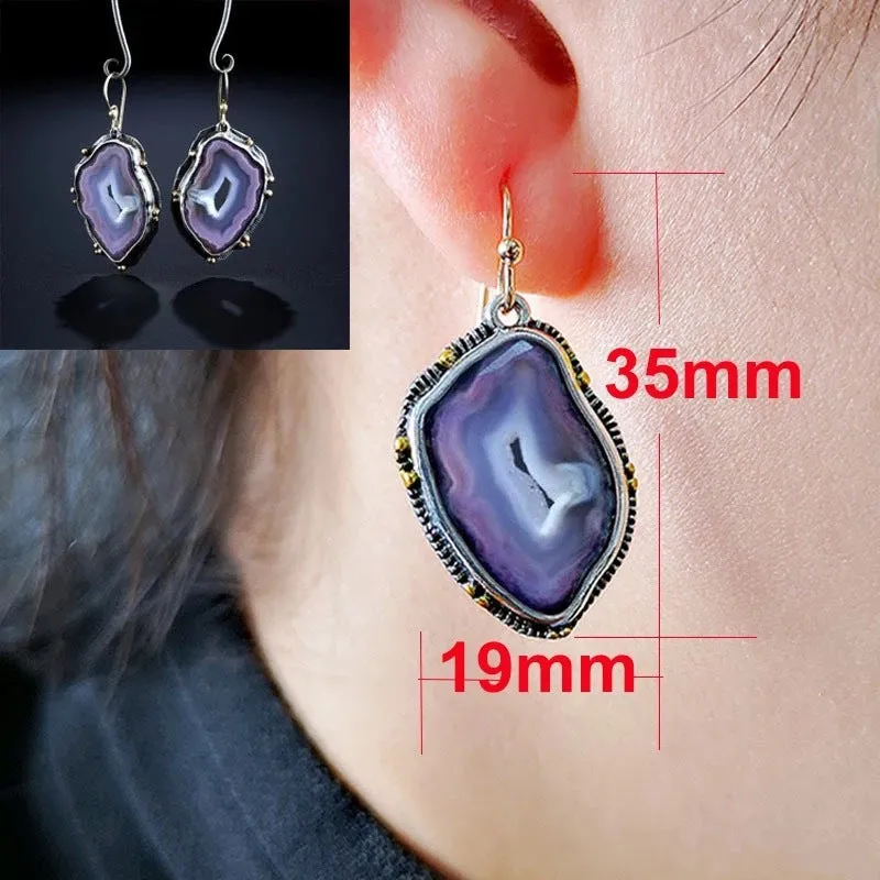 Vintage Amethyst Pendant Earrings