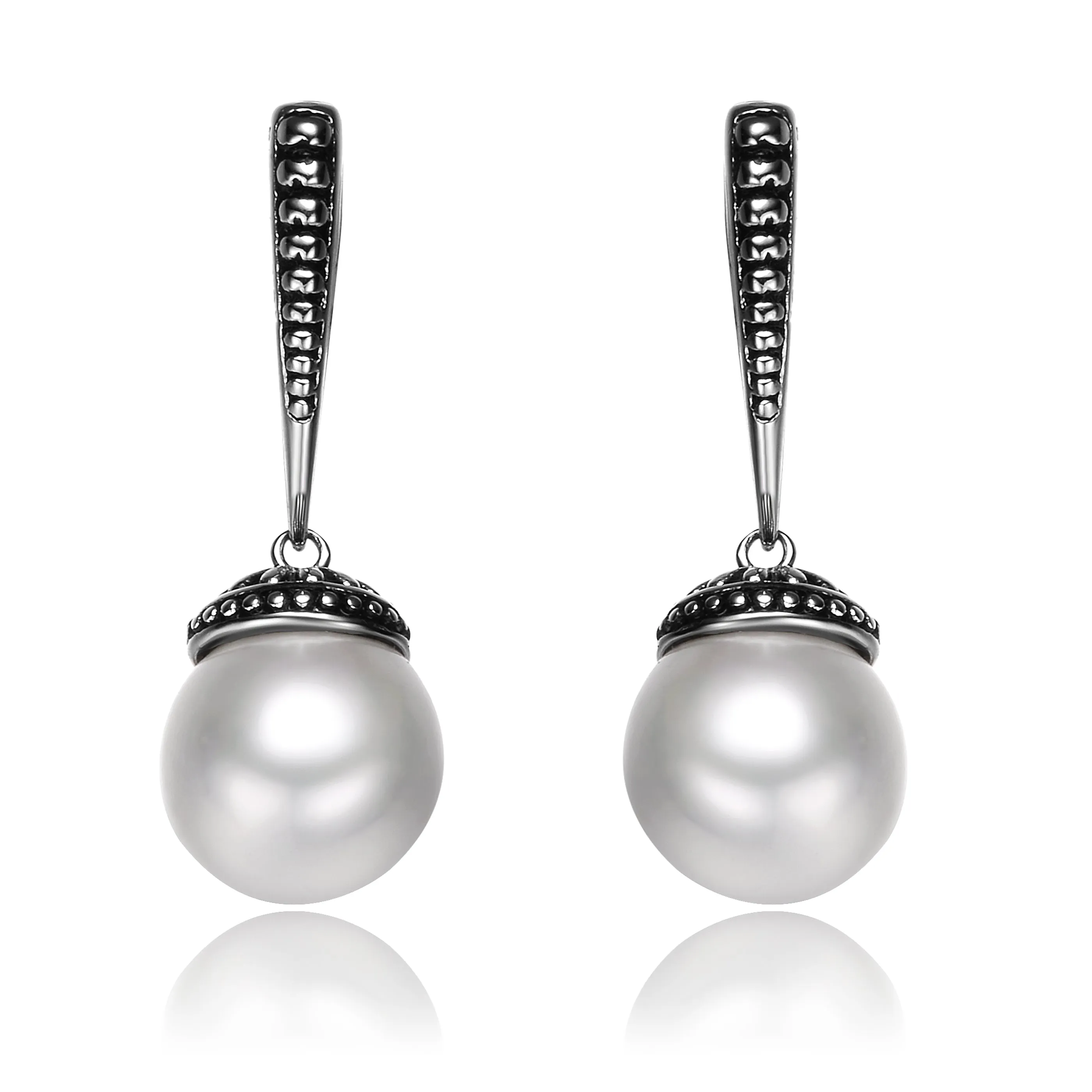 White Pearl Drop Earrings