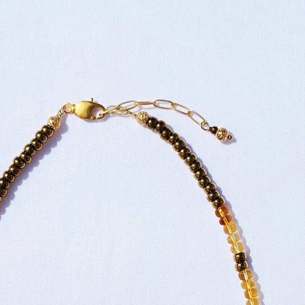 Yellow and Gold Citrine Necklace